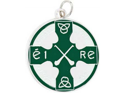 Hurling Celtic Cross Green Enamel...