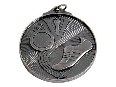 3D Running Shoe Antique Silver Medal