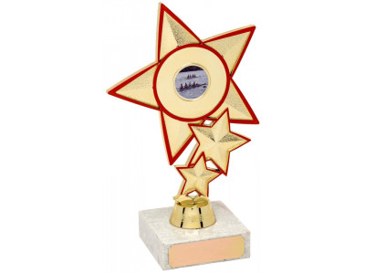 Stacked Star Red and Gold Trophy 18cm