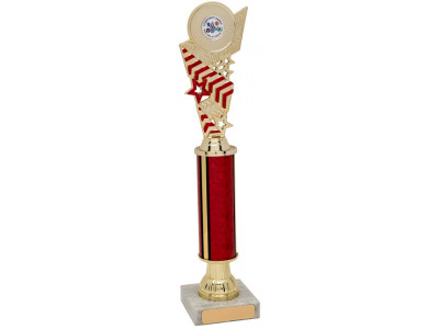 Chevron Red and Gold Column Trophy...