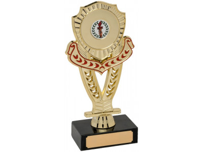 Mounted Shield Gold Trophy 18.5cm