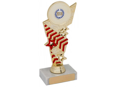 Chevron Red and Gold Trophy 18.5cm