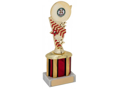 Chevron Red and Gold Column Trophy...