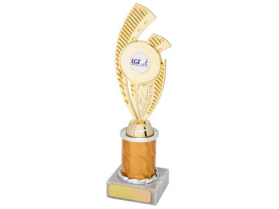 Badminton Riser Gold Column Trophy 24cm
