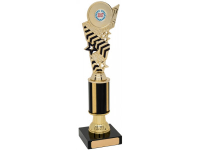 Chevron Black and Gold Column Trophy...