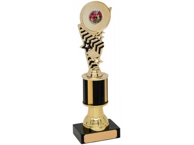 Chevron Black and Gold Column Trophy...
