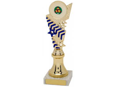 Chevron Navy and Gold Trophy 25cm