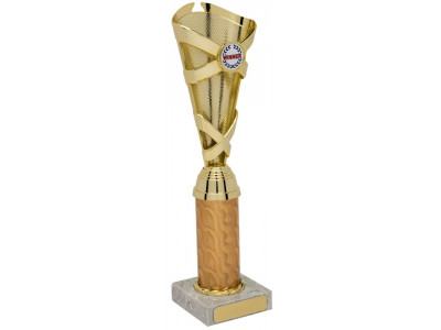 Banded Cone Gold Column Trophy 31cm