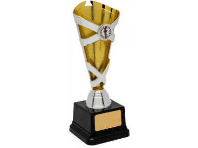 Banded Cone Silver and Gold Trophy...