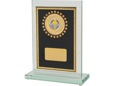 Glass Award with Brass Plate 19cm