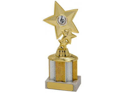 Golf Stacked Star Gold Column Trophy...