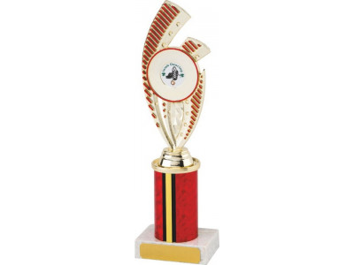 Golf Riser Gold and Red Column Trophy...