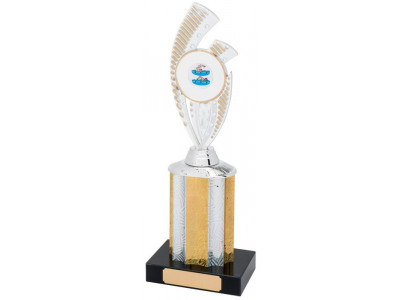 Gymnastics Riser Silver Column Trophy...