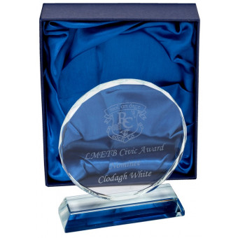 Round Clear Glass Award 14cm
