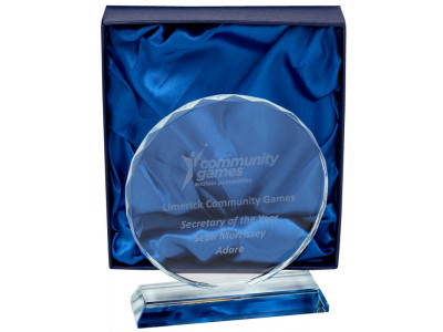 Round Clear Glass Award 17cm
